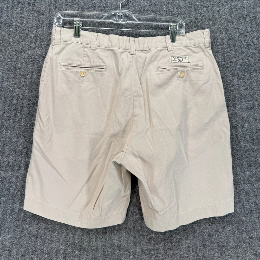 Polo‎ Ralph Lauren Prospect Shorts Mens 33 Tan Khaki Cotton Chino Classic Y2K